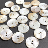 Re-Stocked at Lower Price, Honey-White-Taupe 7/8"-15/16" Iridescent Pearl Shell Round 2-Hole Buttons, 22/23mm, Pack of 25,   Item # LP-72