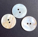 Re-Stocked at Lower Price, Honey-White-Taupe 7/8"-15/16" Iridescent Pearl Shell Round 2-Hole Buttons, 22/23mm, Pack of 25,   Item # LP-72