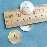 Re-Stocked at Lower Price, Honey-White-Taupe 7/8"-15/16" Iridescent Pearl Shell Round 2-Hole Buttons, 22/23mm, Pack of 25,   Item # LP-72