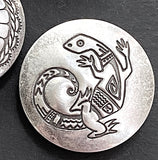 Set of 5, Vintage Sterling Silver Button Covers, Each One Different, 3/4" #MV-47