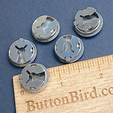 Set of 5, Vintage Sterling Silver Button Covers, Each One Different, 3/4" #MV-47