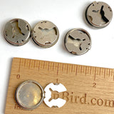 Set of 5, Vintage Sterling Silver Button Covers, Each One Different, 3/4" #MV-47