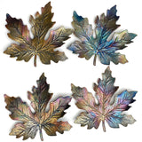 SALE Maple Leaf Rainbow  Metallic Button, by Susan Clarke, 2"+