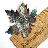 SALE Maple Leaf Rainbow  Metallic Button, by Susan Clarke, 2"+