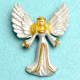 SALE, Angel Button with Wide-Open Wings by Susan Clarke 1-1/4"  #CH-577