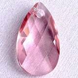 Light Pink Rose Crystal Pendant, 23mm, 7/8" Faceted #SC-DR-4