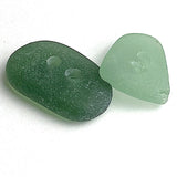 Beach Glass Sea Glass Buttons, Two Natural Real Ocean-Tumbled $8  #BCH-75