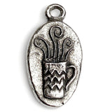 Java - Coffee Pewter Pendant, 1-1/4" from Green Girl Studios 33mm  #G258