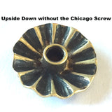 Re-Stocked, Fluted Brass "Santa Fe Daisy" Repousse Concho 3/4" with Chicago Screw Back #SW-38