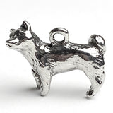 Shiba Inu Pewter Charm 7/8" Dog from Green Girl Studios #G530