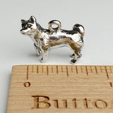 Shiba Inu Pewter Charm 7/8" Dog from Green Girl Studios #G530