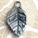 Ladybug Leaf Pewter Charm 1" from Green Girl Studios #G261