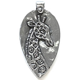 Giraffe Reach For Your Dreams Pewter Pendant 1 -1/2" from Green Girl Studios #G470