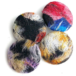 SALE  Large Artisan FELT Fabric Covered Buttons; Set of 4,  1-1/4"  #OT-78