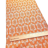 Orange Star-Hexagon Pongee Kimono Silk from Japan By the Yard  #327