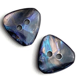 SALE Black "Tahitian Pearl" Vintage 5/8" Resin Triangle Iridescent 2-Hole Button 14mm  #MV-3