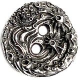 Barnacle Button, Pewter, Larger Size 13/16" Two-Hole, from Green Girl Studios USA  #G332