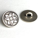 Basket Cross Nickel Silver Shank Back 5/8" 15mm Button  #MV-4