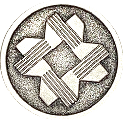 Basket Cross Nickel Silver Shank Back 5/8" 15mm Button  #MV-4