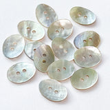 Oval Moonrise Mother of Pearl 5/8" Iridescent Button 15mm, Pack of 12 #KB918