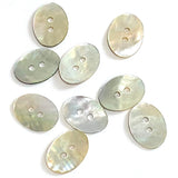 Oval Moonrise Mother of Pearl 5/8" Iridescent Button 15mm, Pack of 12 #KB918