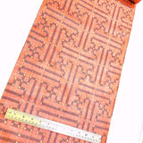 Sunset Geometry Ikat, Light Red-Orange Vintage Kimono Silk from Japan By the Yard  #332