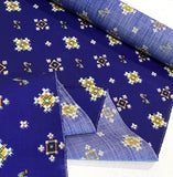 Blue Navy WOOL Faux Ikat Vintage Kimono Fabric 2-yard PIECE #436