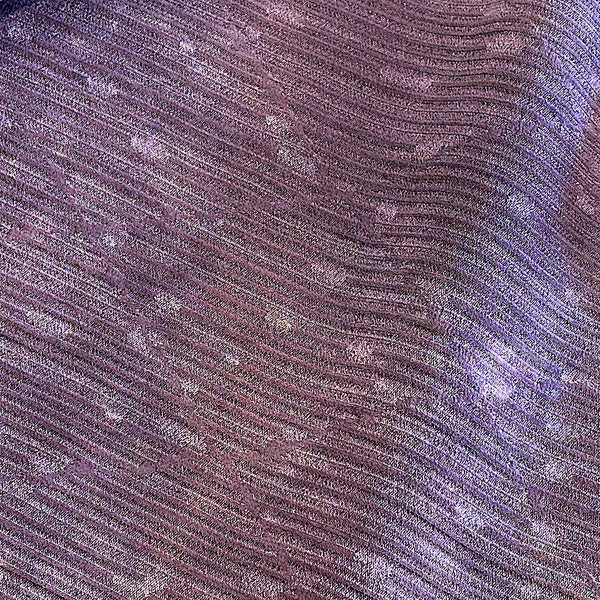 LAST 3/4 Yard, Amethyst Hand-Dyed Drapey Dusty Speckles/Pleats Vintage Kimono Silk  From Japan #257