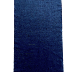 Midnight Blue/Black Handwoven Tsumugi Vintage Kimono Silk PIece 3" x 24" #125
