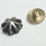 Tiny Repousse 1/2" SCREW BACK, 8 Petals, Nickel Silver Concho 12mm  # SW-276