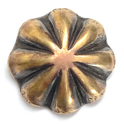 Tiny Brass Repousse 1/2" Shank Back, 8 Petals Button 12mm  # SW-278