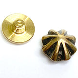 Tiny Brass Repousse 1/2" SCREW BACK, 8 Petals Concho 12mm  # SW-277