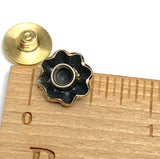 Tiny Brass Repousse 1/2" SCREW BACK, 8 Petals Concho 12mm  # SW-277