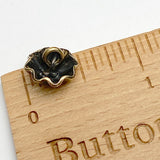 Tiny Brass Repousse 1/2" Shank Back, 8 Petals Button 12mm  # SW-278