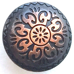 Copper / Black Southwest "Durango" Button 5/8" Shank Back Carved #SWC-3