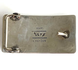 Vintage Sterling Silver Belt Buckle Signed "LP Lag-Zun" by Leonard Paquin Laguna Zuni  #MV-30