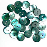 Re-Stocked, Green 9/16" Trochus Shell Buttons, TWENTY for $8.75  #KB904