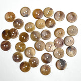 Semi-Clear Brown Melange Shell Button from Japan, 1/2", NINETEEN for $7.50  #KB-913