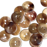 Re-Stocked Semi-Clear Brown Melange Shell Button from Japan, 9/16", TWENTY for $8.25  #KB-906