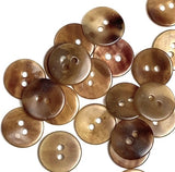 Semi-Clear Brown Melange Shell Button from Japan, 1/2", NINETEEN for $7.50  #KB-913