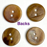 Semi-Clear Brown Melange Shell Button from Japan, 1/2", NINETEEN for $7.50  #KB-913