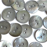 LAST PACK, Pearl Smoke Iridescent Silver/Gray Shell, 11/16", TWENTY ONE for $8.50  #KB909