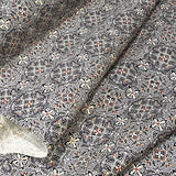 14" x 24" REMNANT Gray/Cream/Black/Rust Wool Print from Japan #955