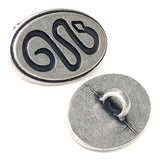 DEEPER SALE Snake, Southwest Style Oval Shank Back Metal Button, Silver/Black 1"x 5/8",  #SWC-96   Just 80¢ each (Copy)