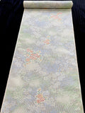 SALE, Blossoming Clouds Oshima Tsumugi Pongee Vintage Kimono Silk from Japan, By the Yard #139