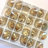 LAST ONES, Gold Swarovski Crystal Button 1/2" Round 12mm