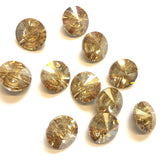 LAST ONES, Gold Swarovski Crystal Button 1/2" Round 12mm