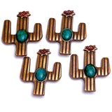 Re-Stocked Cactus 1-1/2" Copper / Turquoise Screw Back Concho 1.5"  #SWH-131