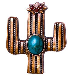 Re-Stocked Cactus 1-1/2" Copper / Turquoise Screw Back Concho 1.5"  #SWH-131