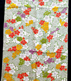 SALE Cherry Blossom Floral Faux Shibori Vintage Kimono Silk  Pieces 14" x 65" #4153